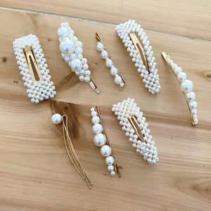 Set of 8 Pearl Aesthetic Large Hair Clips Bridal Beautiful Hairstyle
